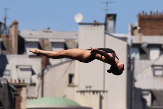 Championnat d Europe de natation PHOTOPQR LE COURRIER PICARD Haslin ; Paris ; 08 08 2026 ; 08 08 26 Championnat d Europe de natation Plongeon de haut vol femmes 20 metres dans la Seine Photo Fred Haslin LEN European Aquatics Championships, at the Seine River in Paris on August 8, 2026 Paris 75 France  Copyright: xPHOTOPQR LExCOURRIERxPICARD MAXPxHaslinx 20260808LCP5191 20260808LCP5191