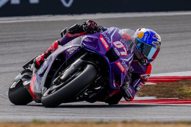 Toprak RazgatlÄ±oglu (Turkey) of the Prima Pramac Yamaha MotoGP ( 7) during MotoGP Tiscot Sprint race (10 laps) at Round 12 of the 2026 Qatar Airways Grand Prix of Great Britain at Silverstone Circuit, Towcester, England on the 7 August 2026.  Copyright: xDavidxHornx PMI-7310-0203