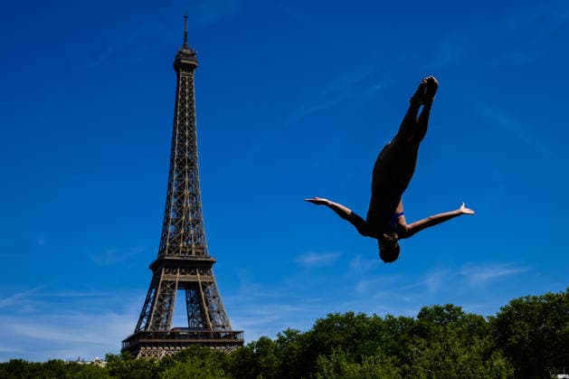 Nelli Chukanivska of Ukraine competes in the High Diving Women s 20m Final during the European Aquatics Championships at the River Seine in Paris (France), August 8, 2026. Andrea Staccioli