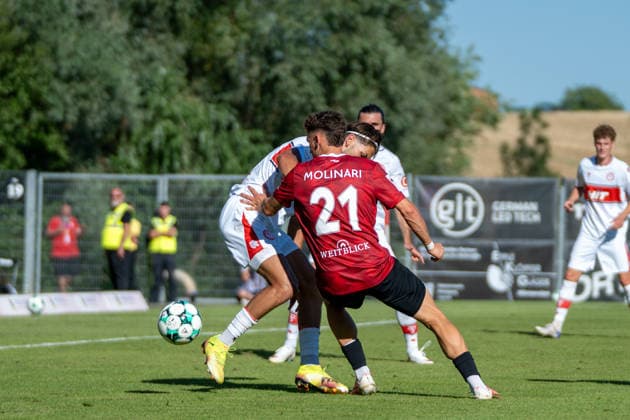 Luca Molinari (SG Sonnenhof Großaspach, 21), SG Sonnenhof Großaspach vs. Fortuna Köln, Fussball, 3. Liga, 1. Spieltag, 08.08.2026, DFB regulations prohibit any use of photographs as image sequences and or quasi-video Aspach Baden-Wuerttemberg Deutschland *** Luca Molinari, SG Sonnenhof Großaspach, 21, SG Sonnenhof Großaspach vs. Fortuna Köln, Soccer, 3rd Division, Matchday 1, August 8, 2026, DFB regulations prohibit any use of photographs as image sequences and or quasi-video. Aspach, Baden-Württemberg, Germany Copyright: xkolbert-press PhilipxZieglerx