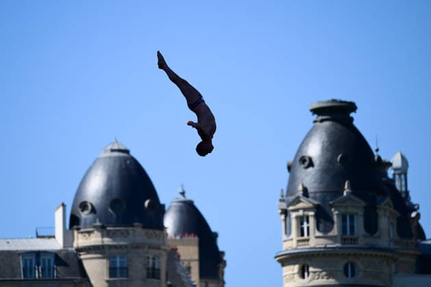 European Aquatics Championships 2026 - Men’s 20m Platform High Diving Pierrick Schaffer during the Men’s 20m platform high diving at the European Aquatics Championships 2026 on the Seine River in Paris on August 8, 2026. Photo by Tomas Stevens ABACAPRESS.COM Paris France  Copyright: xStevensxTomas ABACAx