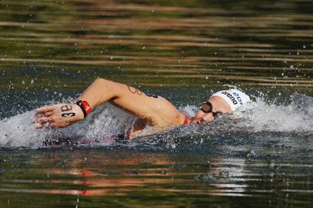 Open Water, 4 x 1500m Mixed Team, Ginevra TADDEUCCI from Ital at the European Aquatics Championships Paris 2026, Paris, August 08, 2026 .  Copyright: xGianxMattiaxD Alberto LaPressex