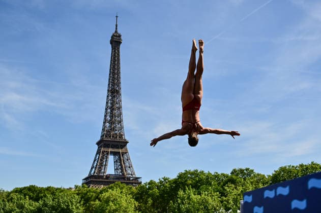 European Aquatics Championships 2026 - Women s 20m Platform High Diving Annika Bornebusch from Denmark during the Women’s 20m platform high diving at the European Aquatics Championships 2026 on the Seine River in Paris on August 8, 2026. Photo by Tomas Stevens ABACAPRESS.COM Paris France  Copyright: xStevensxTomas ABACAx