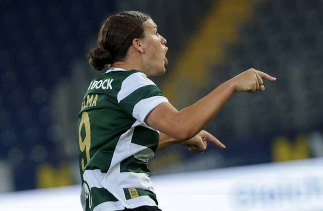 SOCCER - WCL, St.Poelten vs Sporting SANKT POELTEN,AUSTRIA,08.AUG.26 - SOCCER - UEFA Women s Champions League, qualification, SKN Sankt Poelten vs Sporting CP. Image shows the rejoicing of Telma Encarnacao (Lissabon).  GEPAxpictures xWalterxLuger