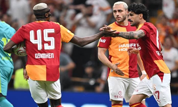 Galatasaray v Villarreal - Friendlies ISTANBUL, TURKIYE - AUGUST 8: Victor Osimhen (45) of Galatasaray celebrates after scoring a goal during friendly match between Galatasaray and Villarreal at RAMS Park in Istanbul, Turkiye on August 8, 2026. Saffet Azak Anadolu Istanbul Turkey. Editorial use only. Please get in touch for any other usage.  Copyright: x2026xAnadoluxSaffetxAzakx