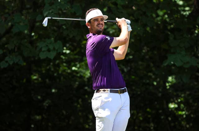 August 8, 2026: Beau Hossler tees off at 2nd hole during third round at 2026 Wyndham Championship, Sedgefield Country Club in Greensboro, North Carolina. CSM PGA, Golf Herren 2026: Wyndham Championship Aug 08  - ZUMAc04_ 20260808_zma_c04_046 Copyright: xDavidxBeachx