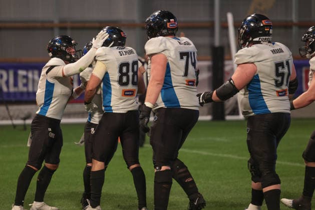 AMERICAN FOOTBALL - AFLE, Vikings vs Panthers VIENNA,AUSTRIA,08.AUG.26 - AMERICAN FOOTBALL - AFLE, American Football League Europe, Vienna Vikings vs Panthers Wroclaw. Image shows the rejoicing of Panthers.  GEPAxpictures xDavidxBitzan