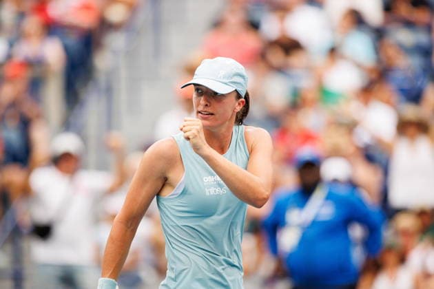 August 8, 2026, Toronto, On, Canada: Iga Swiatek of Poland celebrates her 3-6, 6-1, 6-2, win over Marta Kostyuk of Ukraine during round of 16 National Bank Open tennis action in Toronto, on Saturday, Aug. 8, 2026. Canada News - August 8, 2026  - ZUMAc35_ 20260808_zaf_c35_026 Copyright: xKeitoxNewmanx