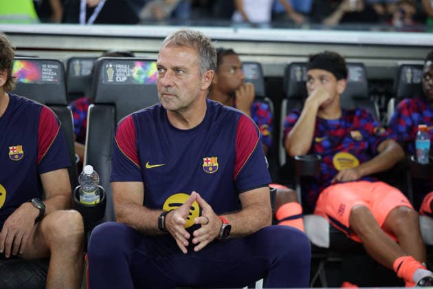 IPA87328929 - Barcelona head coach HANSI FLICK during the FVG Cup match between Udinese Calcio and Nottingham Forest Football Club at the Bluenergy Stadium in Udine, Italy, on August 8, 2026.  Copyright: xMattiaxRadoni IPAxSportx xx 87328929