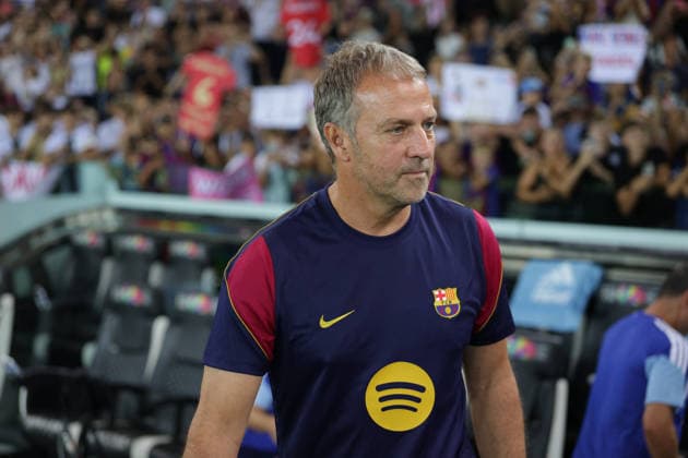 IPA87329936 - Barcelona head coach HANSI FLICK during the FVG Cup match between Udinese Calcio and Nottingham Forest Football Club at the Bluenergy Stadium in Udine, Italy, on August 8, 2026.  Copyright: xMattiaxRadoni IPAxSportx xx 87329936