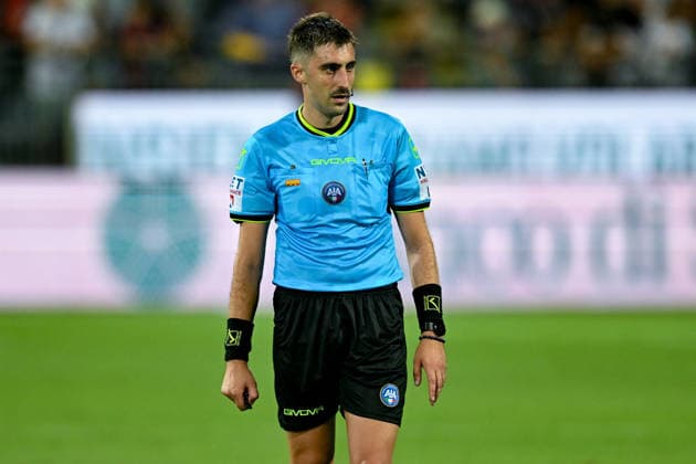 Referee Alessandro Silvestri during the Serie A soccer match between Cagliari Calcio and Nice at the Unipol Domus in Cagliari, Sardinia - Saturday 8th august 2026. - Soccer  Copyright: x Â®xGianlucaxZuddas LaPressex