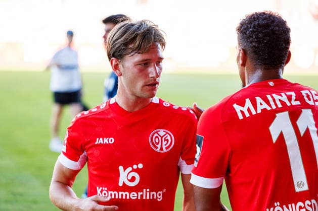 MAINZ, GERMANY - AUGUST 8: William Boeving (1. FSV Mainz 05, 14) after the exhibition game between 1. FSV Mainz 05 vs. FC Paris at Bruchweg Stadium in preparation for the Bundesliga season 2026 27 on August 8, 2026 in Mainz, Germany. Rhineland-Palatinate Germany Copyright: xStephanxHahnex