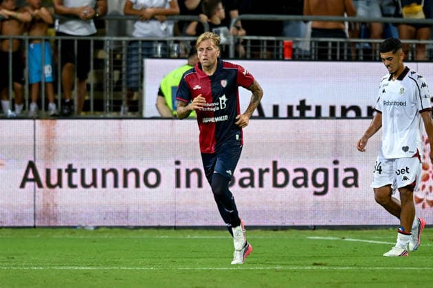 Cagliari s Mattia Felici in action during the Serie A soccer match between Cagliari Calcio and Nice at the Unipol Domus in Cagliari, Sardinia - Saturday 8th august 2026. - Soccer  Copyright: x Â®xGianlucaxZuddas LaPressex