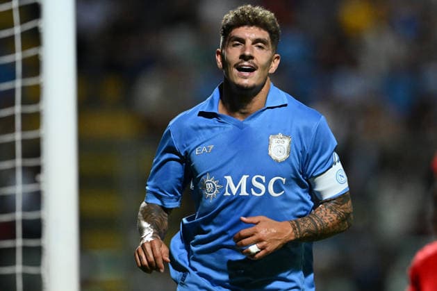 RECORD DATE NOT STATED 8th August 2026, Stadio Teofilo Patini, Castel di Sangro, Italy; Friendly Football; Napoli versus Celta Vigo; Giovanni Di Lorenzo of Napoli celebrates after scoring the goal for 1-0 DomenicoxCippitelli