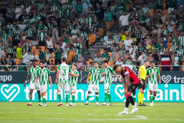 August 8, 2026, Sevilla, Sevilla, Spain: Cucho Hernandez of Real Betis celebrates a goal during the friendly match football match played between Real Betis and AFC Bournemouth at La Cartuja stadium on August 8, 2026, in Sevilla, Spain. Real Betis V AFC Bournemouth - Friendly Match  - ZUMAa181 20260808_zaa_a181_075 Copyright: xJoaquinxCorcherox