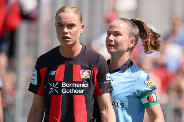 Leverkusen, Deutschland: 08.08.2026 - Saisoneröffnung Testspiel - Bayer Leverkusen Frauen vs. Feyenoord Rotterdam Frauen Im Bild: v.li. Cornelia Kramer (Leverkusen) *** Leverkusen, Germany, August 8, 2026 Season Opener: Friendly Match—Bayer Leverkusen Women vs. Feyenoord Rotterdam Women Pictured, from left: Cornelia Kramer, Leverkusen Copyright: HMBxMedia MadeleinexFantini