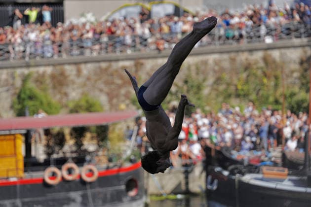 MenÕs High Diving, at the European Aquatics Championships Paris 2026, Paris, August 08, 2026 .  Copyright: xGianxMattiaxD Alberto LaPressex