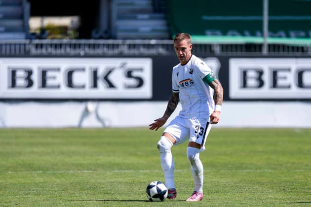 Marco Kehl-Gomez (SVS, 33), am Ball, Freisteller, Ganzkörper, Einzelbild, Einzelfoto, Aktion, Action, 08.08.2026, Sandhausen (Deutschland), Fussball, Regionalliga Südwest, SV Sandhausen - TSV Steinbach Haiger *** Marco Kehl Gomez (SVS), 33, with the ball, cutout, full-body, single frame, single photo, action, August 8, 2026, Sandhausen, Germany, soccer, Regionalliga Südwest, SV Sandhausen vs. TSV Steinbach Haiger xozx