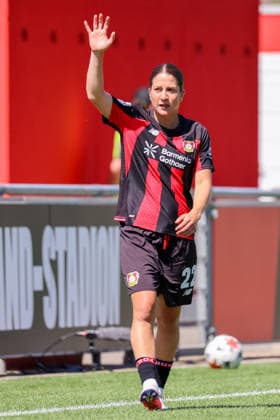 Leverkusen, Deutschland: 08.08.2026 - Saisoneröffnung Testspiel - Bayer Leverkusen Frauen vs. Feyenoord Rotterdam Frauen Im Bild: Ruby Grant (Leverkusen) *** Leverkusen, Germany, August 8, 2026 Season Opener: Friendly Match—Bayer Leverkusen Women vs. Feyenoord Rotterdam Women Pictured: Ruby Grant, Leverkusen Copyright: HMBxMedia MadeleinexFantini