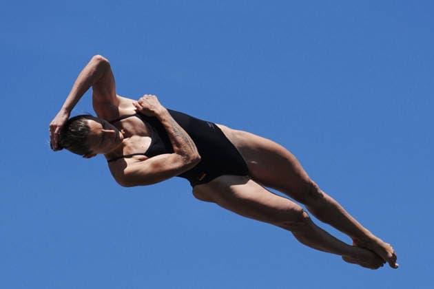 WomenÕs High Diving, Iris Corinna SCHMIDBAUER from Germany at the European Aquatics Championships Paris 2026, Paris, August 08, 2026 .  Copyright: xGianxMattiaxD Alberto LaPressex