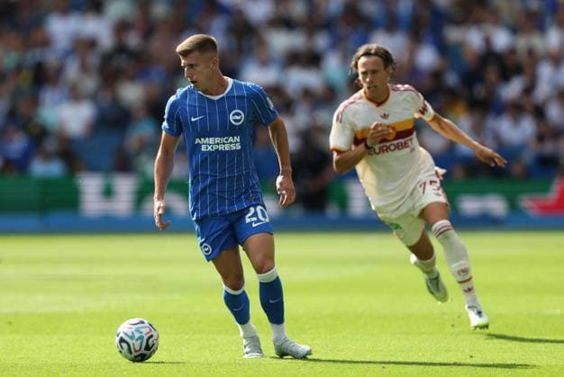 Pre Season Friendly - Brighton & Hove Albion v AS Roma BRIGHTON, ENGLAND, AUGUST 8: Joao Costinha of Brighton & Hove Albion on the ball during the Pre Season Friendly match between Brighton & Hove Albion v AS Roma at AMEX Community Stadium, Brighton on 8 August. (Photo by Daniel Weir) Brighton AMEX Community Stadium United Kingdom Copyright: xDanielxWeir SportsxPressxPhotox Sportspressphoto_SPR202626