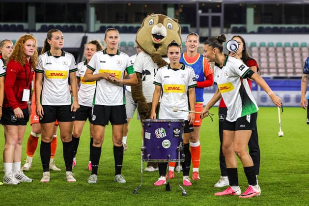 260808 UWCL OH Leuven vs Fenerbahce OH Leuven players celebrating their win after a female soccer game between OH Leuven (BEL) and Fenerbahce (TUR) Final of second qualifying round of UEFA Champions League Mini Tournament 5, on Saturday 8 August 2026 in LEUVEN , BELGIUM . PHOTO SPORTPIX Sevil Oktem LEUVEN DEN DREEF BELGIUM  Copyright: xSportpix.bex xSevilxOktemxSevilxOktemx