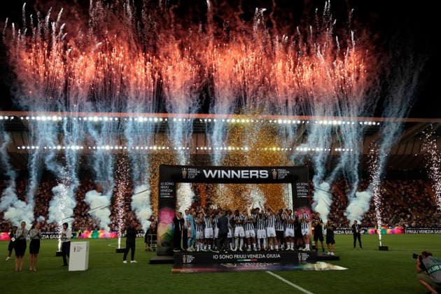 August 8, 2026, Udine, Italy, Italy: Udinese celebrations during the FVG Cup match between Udinese Calcio vs Nottingham Forest Football Club at the Bluenergy Stadium in Udine, Italy, 08 August 2026. Udine Italy - ZUMAr199 20260808_zsp_r199_125 Copyright: xMattiaxRadonix