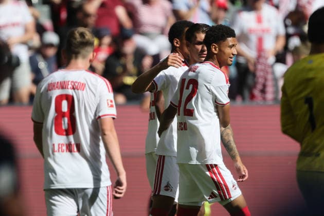 2. Testspiel, 1. FC Köln vs. Real Sociedad San Sebastian, rechts: Jubel um Nilas Yacobi (1. FC Köln) nach seinem Tor zum 2:1, 08.08.2026, Bild: *** Local Caption *** *** Sport 2 Friendly Match, 1. FC Köln vs. Real Sociedad San Sebastián; on the right, 1. FC Köln celebrates Nilas Yacobi after his goal to make it 2–1, August 8, 2026, Photo *** Local Caption ***