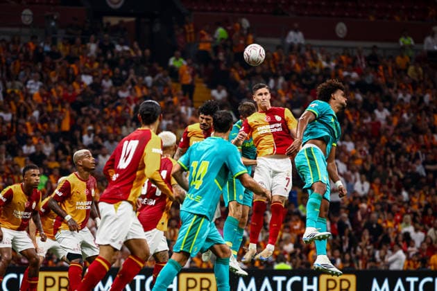Galatasaray vs Villarreal CF friendly match Roland Sallai of Galatasaray heads the ball during the match. Galatasaray and Villarreal CF faced each other during friendly match. The match took place Ali Sami Yen Rams Park Stadium on August 8th, 2026. Istanbul Istanbul Turkey Copyright: xBurakxBasturkx