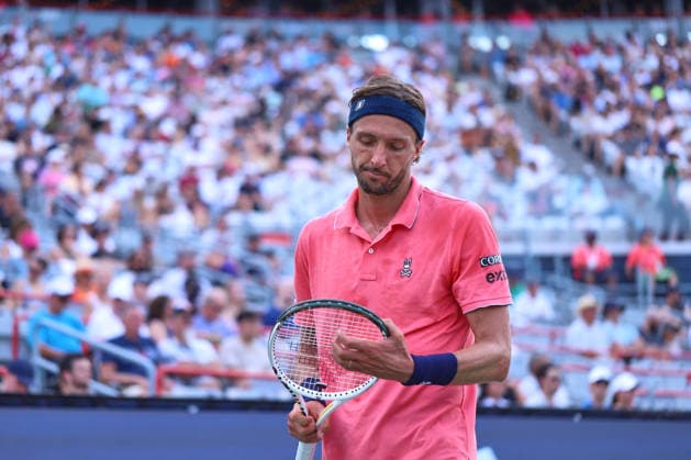 ATP, Tennis Herren Masters 1000 National Bank Open Montreal 2026 - Round of 16 - Day 8 Arthur Rinderknech of France reacts during the Men™s round of 16 match against Brandon Nakashima of United States on day 8 of the ATP Masters 1000 National Bank Open at IGA Stadium. on August 8, 2026, in Montreal, Canada. (Photo by Horacio Zamora Eyepix Group) Copyright: xHoracioxZamorax xEyepixxGroupx HZ_08082026_195099