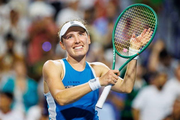 August 8, 2026, Toronto, On, Canada: Ekaterina Alexandrova celebrates after defeating Aryna Sabalenka in round of 16 National Bank Open Tennis action in Toronto, on Saturday, Aug. 8, 2026. Canada News - August 8, 2026  - ZUMAc35_ 20260808_zaf_c35_147 Copyright: xKeitoxNewmanx