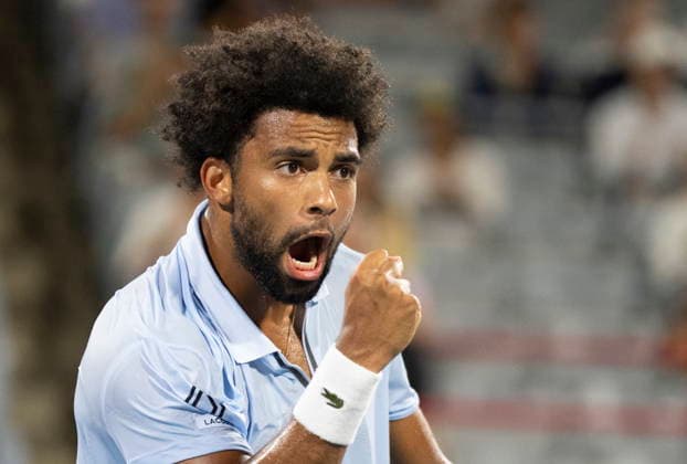 August 8, 2026, Montreal, Pq, Canada: Arthur Fils of France reacts during his match against Cameron Norrie of Great Britain during round of sixteen tennis action at the National Bank Open in Montreal on Saturday, Aug. 8, 2026. Canada News - August 8, 2026  - ZUMAc35_ 20260808_zaf_c35_175 Copyright: xChristinnexMuschix