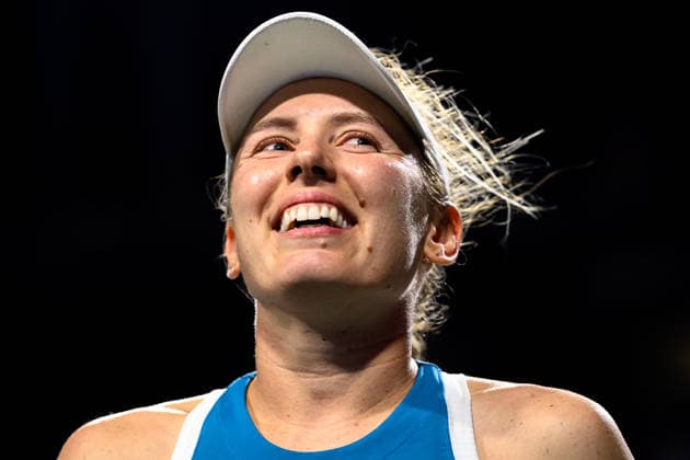 August 8, 2026, Toronto, Ontario, Canada: EKATERINA ALEXANDROVA celebrates winning her round-of-16 match against Aryna Sabalenka of Belarus at the National Bank Open, part of the Hologic WTA, Tennis Damen Tour at Sobeys Stadium. Toronto Canada - ZUMAr228 20260808_znp_r228_017 Copyright: xVasiliyxRyabykhx