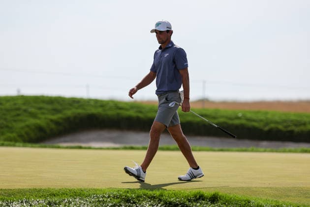 BEDMINSTER, NJ - AUGUST 08: Joaquin Niemann of the LIV Golf League walks on the 15th hole during the third round of LIV Golf New York on August 8, 2026 at Trump National Golf Club in Bedminster, New Jersey. (Photo by Andrew Mordzynski Icon Sportswire) GOLF: AUG 08 LIV Golf New York EDITORIAL USE ONLY Icon2608088160537