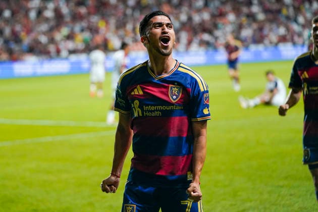 SANDY, UT - AUGUST 08: Pablo Ruiz 7 of Real Salt Lake celebrates a second half goal during the Leagues Cup Phase One match between Atlante FC and Real Salt Lake on August 8, 2026 at America First Field in Sandy, UT. (Photo by Aaron Baker Icon Sportswire) SOCCER: AUG 08 Leagues Cup Salt Lake vs Atlante EDITORIAL USE ONLY Icon260808039