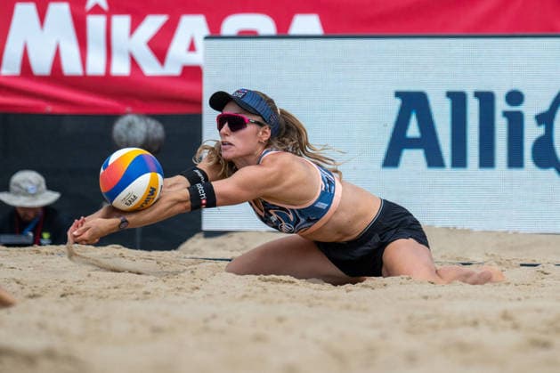 HAMBURG, GERMANY - AUGUST 8: Nina Brunner (Player No. 1, SUI) during the Beach Pro Tour - Elite 16 at Hamburg on August 8, 2026 in Hamburg, Germany. Germany Copyright: xPeterxWeberx