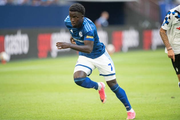 Christian GOMIS GE full-body shot, Full-body, single image, cropped single shot, soccer friendly match between FC Schalke 04 and Atalanta Bergamo (0–3) on August 8, 2026, at the Veltins Arena in Gelsenkirchen, Germany. DFL regulations prohibit any use of photographs as image sequences and or quasi-video.
