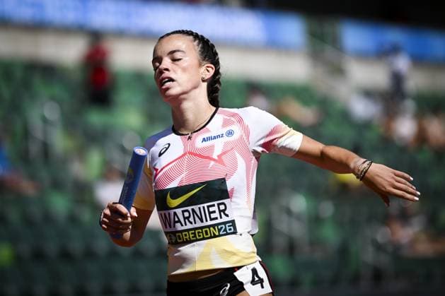 Belgian U20 Marie-Lou Warnier (Women s 4x400 Metres Relay) is pictured in action during the World Athletics U20 Championships, Sunday 9 August 2026, in Eugene, USA. The world championships take place from 5 to 9 August. THOMASxWINDESTAM  x182997869x