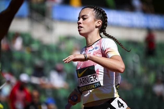 Leichtathletik, U20 WM in Eugene #3 Belgian U20 Marie-Lou Warnier (Women s 4x400 Metres Relay) is pictured in action during the World Athletics U20 Championships, Sunday 9 August 2026, in Eugene, USA. The world championships take place from 5 to 9 August. THOMASxWINDESTAM  x182997870x