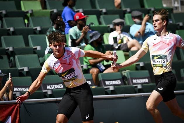 Belgian U20 Matteo Vercruysse (Men s 4x400 Metres Relay) is pictured in action during the World Athletics U20 Championships, Sunday 9 August 2026, in Eugene, USA. The world championships take place from 5 to 9 August. THOMASxWINDESTAM  x182997871x