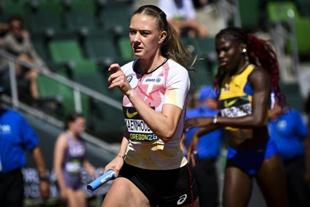 Leichtathletik, U20 WM in Eugene #3 Belgian U20 Ellemieke Maenhoudt (Women s 4x400 Metres Relay) is pictured in action during the World Athletics U20 Championships, Sunday 9 August 2026, in Eugene, USA. The world championships take place from 5 to 9 August. THOMASxWINDESTAM  x182997849x