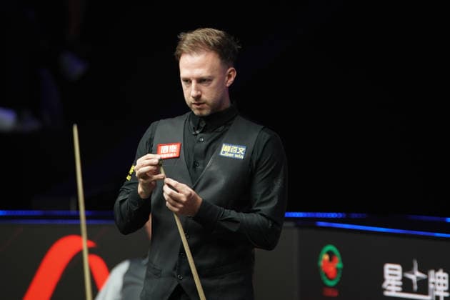 TAIYUAN, CHINA - AUGUST 09: Judd Trump of England chalks the cue in the Round 1 match against Noppon Saengkham of Thailand on day 2 of the 2026 China Open (officially the 2026 Satuo China Open) at the Riverside Sports Centre on August 9, 2026 in Taiyuan, Shanxi Province of China.  Copyright: xTaixChengzhex 111658963823