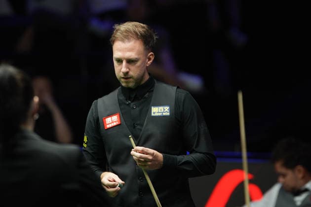 TAIYUAN, CHINA - AUGUST 09: Judd Trump of England chalks the cue in the Round 1 match against Noppon Saengkham of Thailand on day 2 of the 2026 China Open (officially the 2026 Satuo China Open) at the Riverside Sports Centre on August 9, 2026 in Taiyuan, Shanxi Province of China.  Copyright: xTaixChengzhex 111658963820