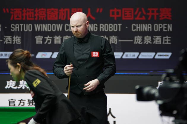 TAIYUAN, CHINA - AUGUST 09: Anthony McGill of Scotland reacts in the first round match against Xiao Guodong of China on day 2 of the 2026 World Snooker Tour China Open at Taiyuan Binhe Sports Center on August 9, 2026 in Taiyuan, Shanxi Province of China.  Copyright: xTaixChengzhex 111658964113
