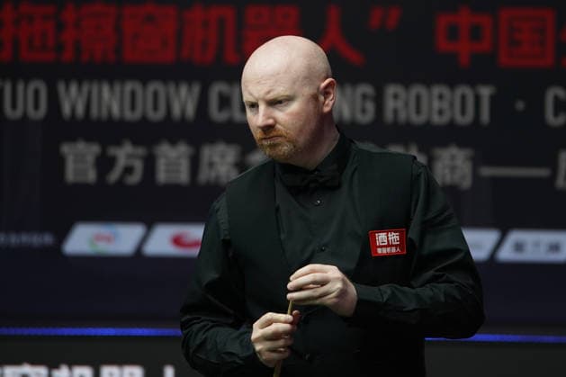 TAIYUAN, CHINA - AUGUST 09: Anthony McGill of Scotland chalks the cue in the first round match against Xiao Guodong of China on day 2 of the 2026 World Snooker Tour China Open at Taiyuan Binhe Sports Center on August 9, 2026 in Taiyuan, Shanxi Province of China.  Copyright: xTaixChengzhex 111658964101