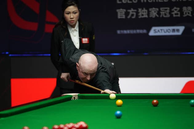 TAIYUAN, CHINA - AUGUST 09: Anthony McGill of Scotland plays a shot in the first round match against Xiao Guodong of China on day 2 of the 2026 World Snooker Tour China Open at Taiyuan Binhe Sports Center on August 9, 2026 in Taiyuan, Shanxi Province of China.  Copyright: xTaixChengzhex 111658964108