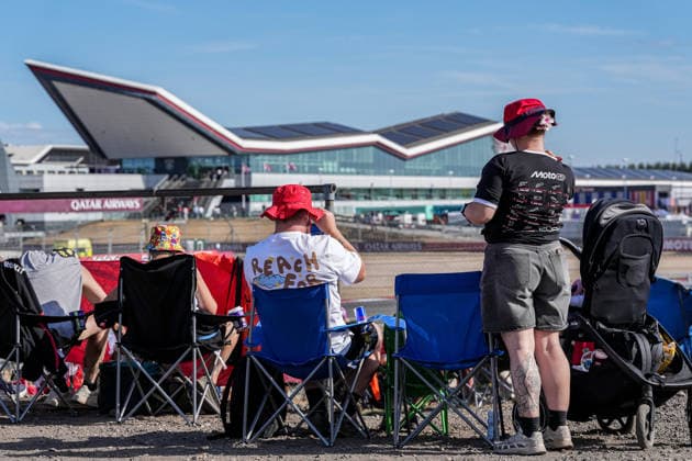 General view of spectators during MotoGP Warm Up at Round 12 of the 2026 Qatar Airways Grand Prix of Great Britain at Silverstone Circuit, Towcester, England on the 9 August 2026.  Copyright: xDavidxHornx PMI-7310-0225