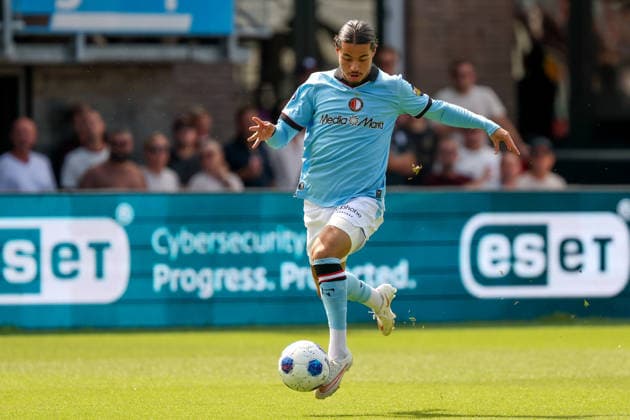 2026-08-09 Sparta Rotterdam v Feyenoord - Dutch Eredivisie ROTTERDAM, NETHERLANDS - AUGUST 9: Anis Hadj Moussa of Feyenoord runs with the ball during the Dutch Eredivisie match between Sparta Rotterdam and Feyenoord at Sparta-stadion Het Kasteel on August 9, 2026 in Rotterdam, Netherlands. Rotterdam Sparta-stadion Het Kasteel Netherlands Content not available for redistribution in The Netherlands directly or indirectly through any third parties. Copyright: xHansxvanxderxValkx