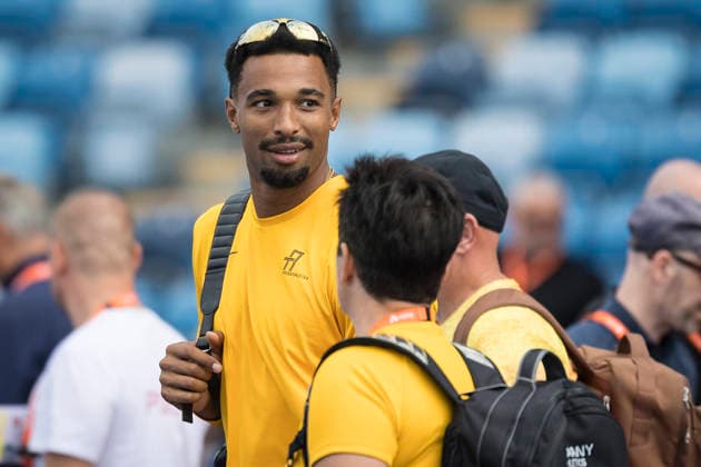 BIRMINGHAM, GREAT BRITAIN - AUGUST 9, 2026 : Leo NEUGEBAUER (GER Germany) during the warm-up session of the European Athletics Championships at Alexander Stadium on August 9, 2026 in Birmingham, Great Britain. Oregon Great Britain Copyright: xAxelxKohringx
