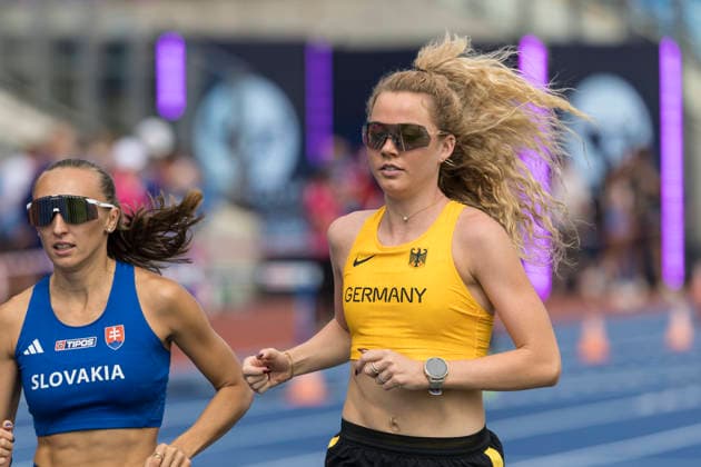 BIRMINGHAM, GREAT BRITAIN - AUGUST 9, 2026 : Smilla KOLBE (GER Germany) during the warm-up session of the European Athletics Championships at Alexander Stadium on August 9, 2026 in Birmingham, Great Britain. Oregon Great Britain Copyright: xAxelxKohringx